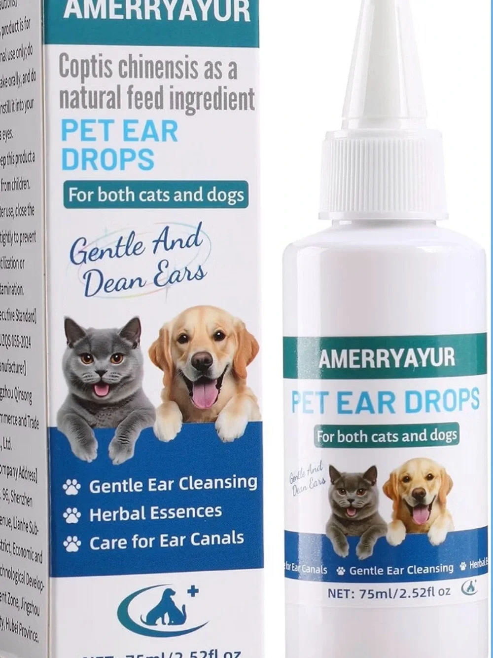 Amazon Pet Ear Drops,Tan Electric Massage Brush,Nail cutter and Pet Hair Remove.